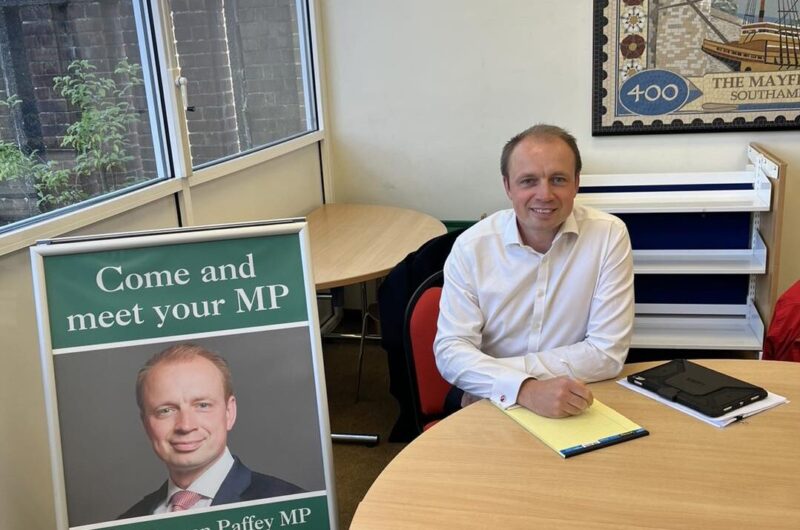 Darren Paffey MP at his first surgery in Bitterne Library 