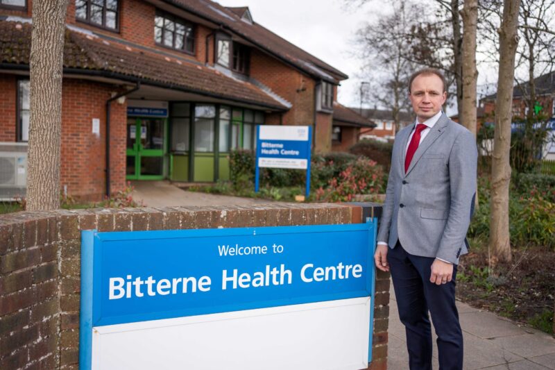 Darren Paffey MP outside of Bitterne Health Centre