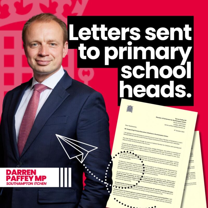 Letters sent to Primary School Heads.