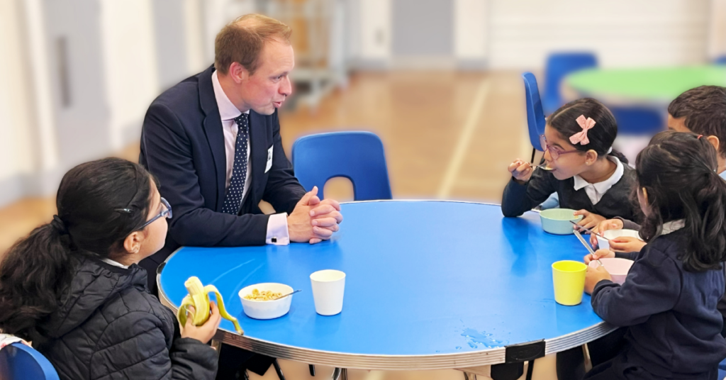 Darren Paffey MP with children from a local primary school.