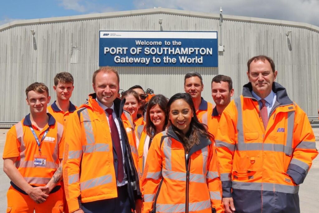 Darren and Satvir Kaur at the Port of Southampgton