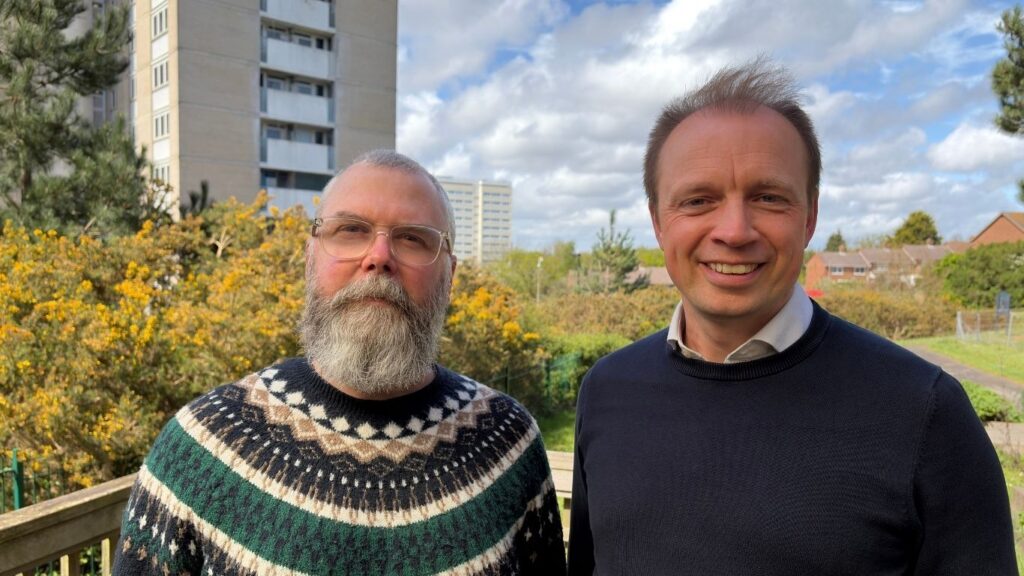 Darren with the Reverend Daron Medway, Chair of the Weston Pride in Place neighbourhood board