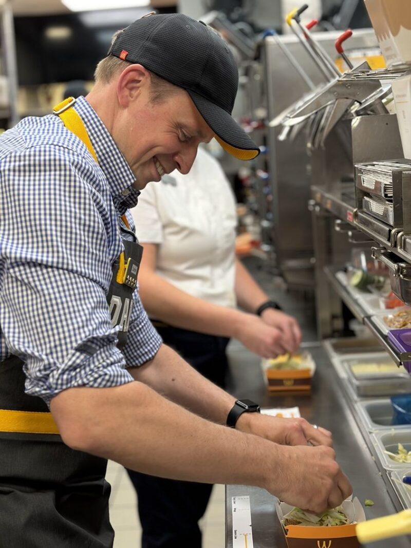 Being put through my paces in the kitchen and assembling the iconic Big Mac